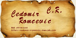 Čedomir Romčević vizit kartica